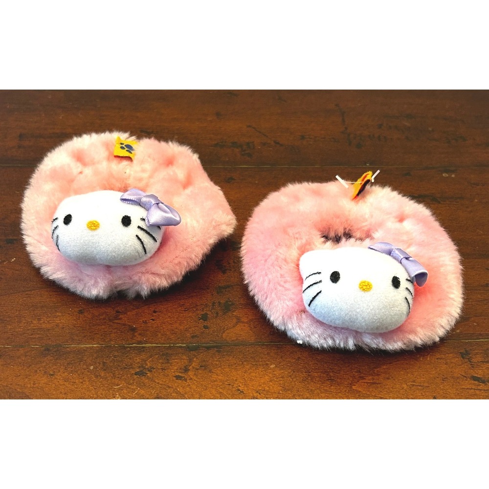 Build-A-Bear Hello Kitty Fuzzy Slippers Pink Plush Toy Accessory OS Sanrio EUC